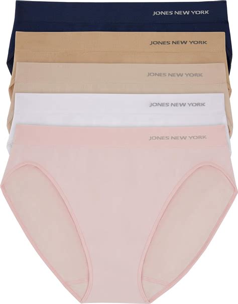 Jones New York Underwear For Women Modern Bikini Brief Full Coverage Seamless Stretch Comfort