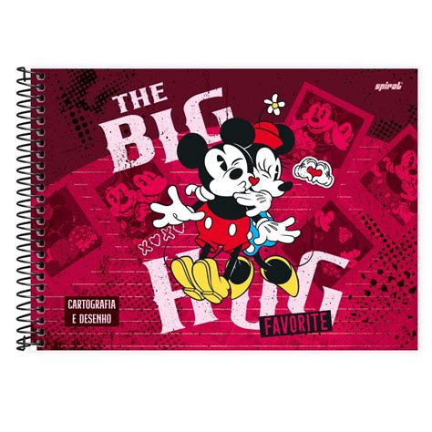 Caderno Cartografia E Desenho Capa Dura Folhas Disney Mickey