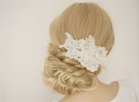 Braut Spitzen Haarkamm Elfenbein Ivory Haar Accessoires Braut