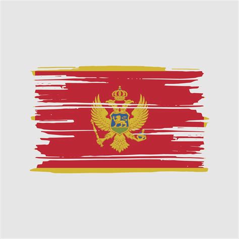 Montenegro Flag Brush Vector. National Flag Design 11429104 Vector Art ...