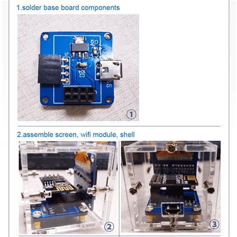 Esp8266 Diy Electronic Kit Mini Clock Oled Display Connect With Shell Diy Soldering Project