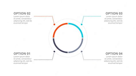 Premium Psd Circle Diagram Divided Into 4 Parts Infographic Slide