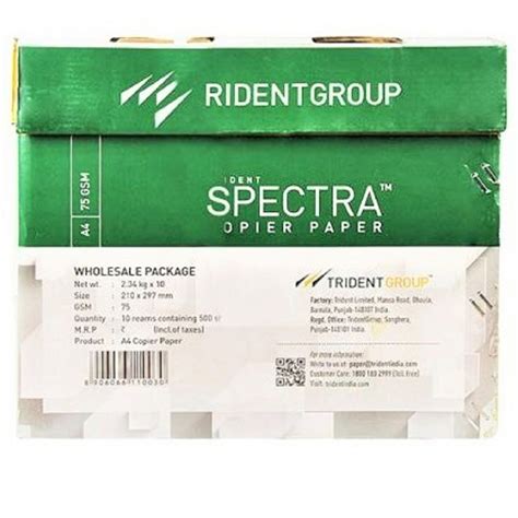 White A4 Copier Trident Spectra 75 Gsm At Rs 265 Ream In Sas Nagar Id