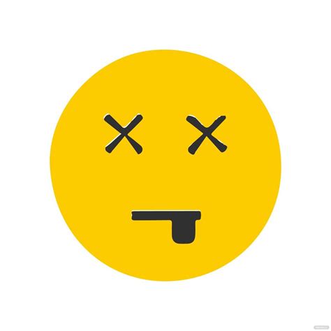 Dead Face Cartoon Design Kawaii Expression Cute Character Funny Clip