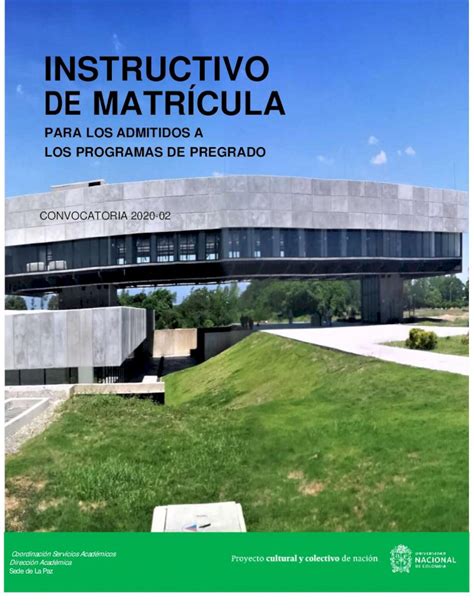 Pdf Instructivo De Matr Culadelapaz Unal Edu Co Fileadmin User Upload