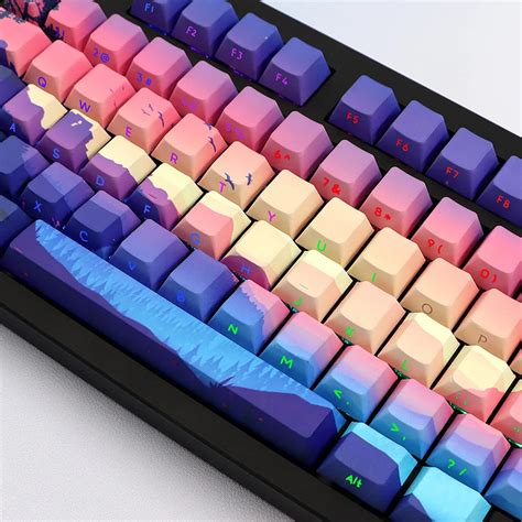 Backlit Printed Purple Landcape Cherry Doubleshot Pbt Keycaps – CuriosityCaps