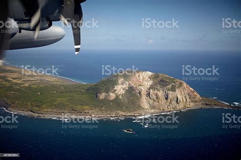 Mount Suribachi On Iwo Jima From Above Stock Photo - Download Image Now - Mount Suribachi ...