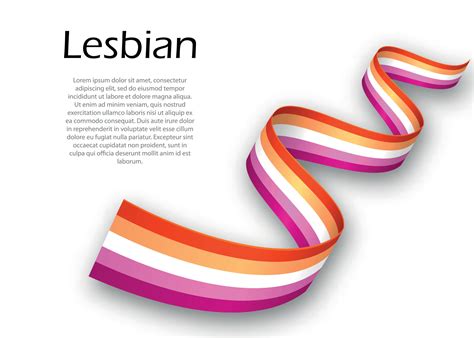 Waving Ribbon Or Banner With Lesbian Pride Flag 21798623 Vector Art At