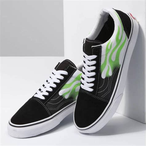 Tenis Vans Old Skool Flame Hombre Flamas Skate Casual