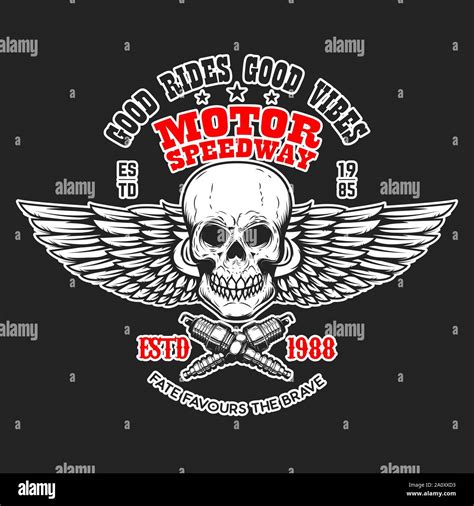 Custom Motorräder Plakat Vorlage mit Winged Skull Design Element für