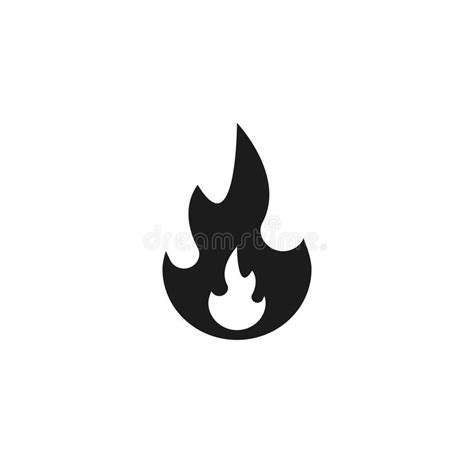 Fire Flame Icon Vector Isolated Black Fire Flat Symbol Stock Vector