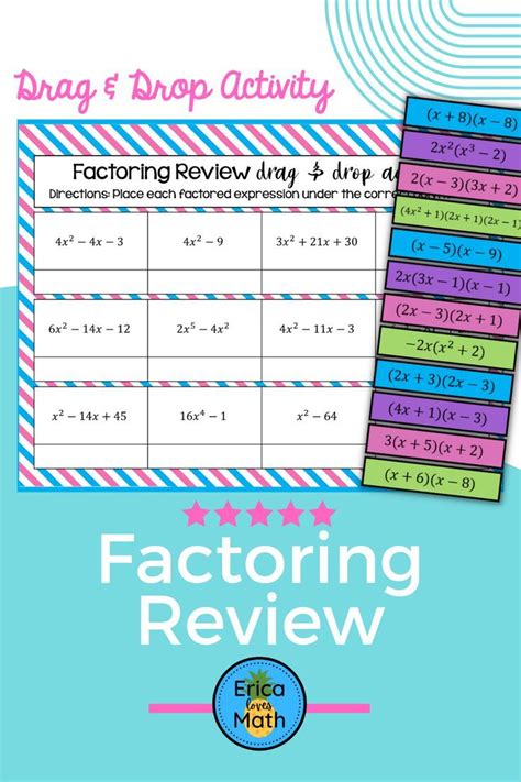 Factoring Review Digital Activity Drag Drop