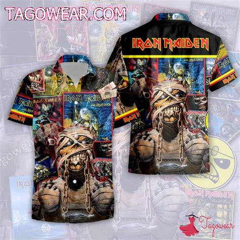 Iron Maiden Album Cover Collage Art Hawaiian Shirt Tagowear