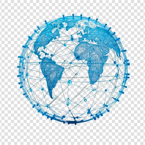 Global network a 3d model of earth with interconnected connections on a