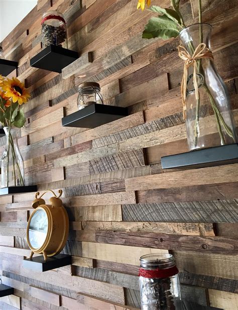 Reclaimed Barn Wood Wall Art With Shelves Free Shipping Etsy