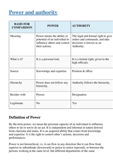 10 Diferencia Entre Poder Y Autoridad Con Tabla Ieb Barceloneta