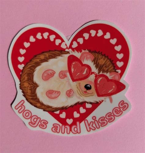 Hogs And Kisses Glossy Stickers Dishwasher Safe And Weather Proof