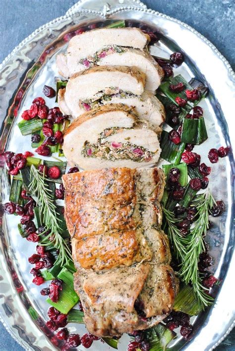 This Perfectly Cooked Juicy Roasted Pork Loin Is Stuffed With Fresh