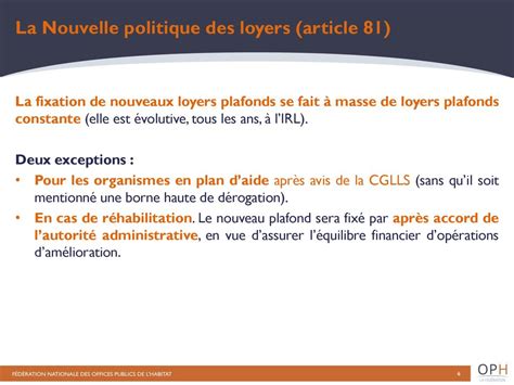 Nouvelle Politique Des Loyers Et E G N Ration Des Cus Ppt