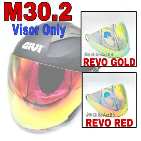 GIVI M30.2 PRESTO Helmet Visor Plug Visor Revo Gold / Revo Red Motor ...