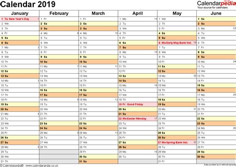 Excel Calendar 2019 2019 Excel Calendar Riset