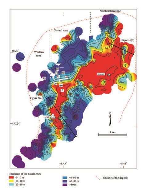 Isopach Map Of The Basal Series Thickness Location The Cross Sections