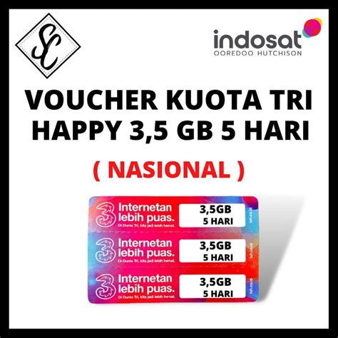 Jual VOUCHER TRI HAPPY 3 5GB 5 HARI Shopee Indonesia