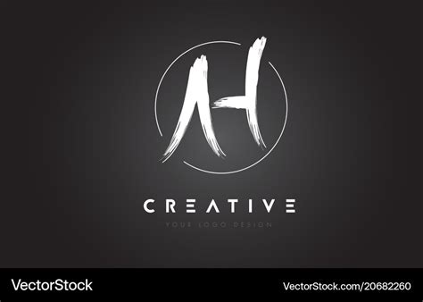 Ah brush letter logo design artistic handwritten Vector Image