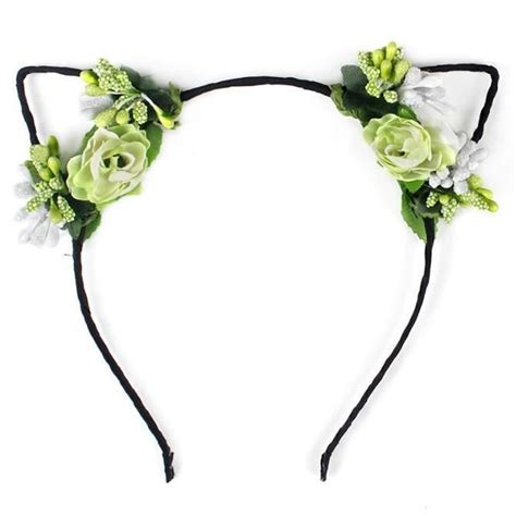 Kentop Serre Tete Femme Oreilles Cheveux Cerceau Fleur Bandeau Mignon