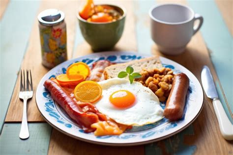 Premium Photo Traditional Full English Breakfast On A Plate