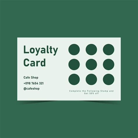 Premium Vector | Green loyalty card design Gift Card Design