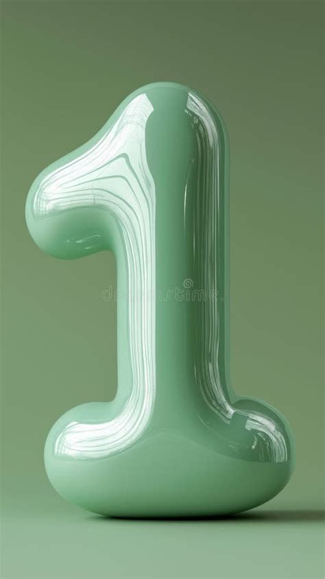 modern glossy number   pastel green stock illustration