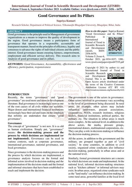 Good Governance And Its Pillars Pdf