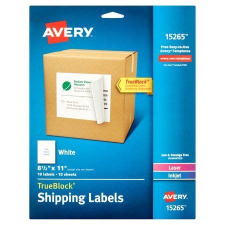 Avery Shipping Labels White X True Block Laser Inkjet