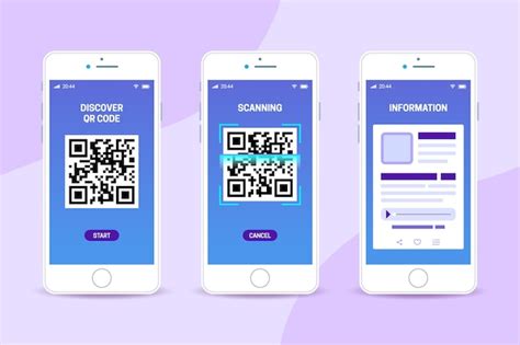 Tapes De Scan De Code Qr Sur Smartphone Vecteur Premium