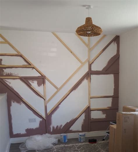 DIY Geometric Panelling Wall Paneling Diy Feature Wall Design Wood