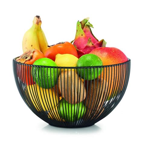 Corbeille A Fruits Design Metal Filaire Noir Zeller Present