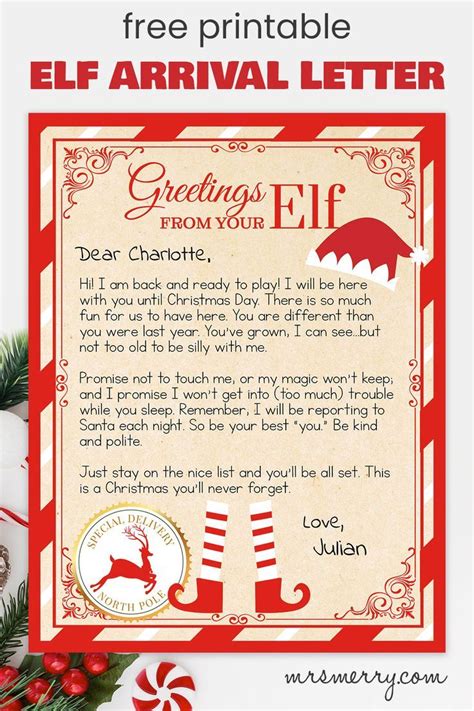 Welcome Your Elf With A Free Printable Arrival Letter Mrs Merry