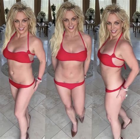 Britney Spears Nearly Suffers Very Nsfw Wardrobe Malfunction As She Dances In Red Thong Bikini