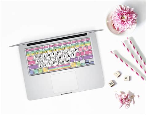 Rainbow Keyboard Stickers Laptop Keyboard Cover Vinyl MacBook Keyboard Decal Air Skin Kits ...