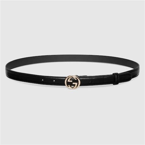 Belt With Interlocking G Buckle In Black Leather Gucci Si