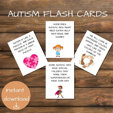 Autism Flash Cards Autism Awareness Autism Support Autism Cards