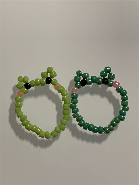 Beaded Frog Ring Seed Bead Ring Etsy Seed Bead Bracelet Patterns