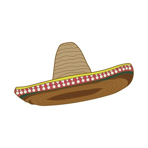 Kids drawing Cartoon Vector illustration sombrero hat Isolated on White ...