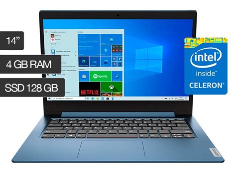 Ripley LAPTOP LENOVO IDEAPAD 1 INTEL CELERON N4020 4GB RAM 128GB SSD 14