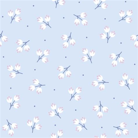 Premium Vector Seamless Pattern With Minimalistic White Flowers On A