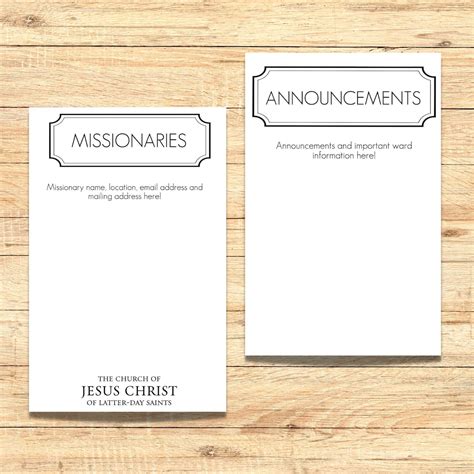 Sacrament Meeting Program Template Printable Program Etsy