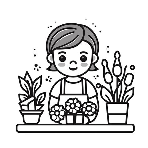 Florist Coloring Page Coloring Page