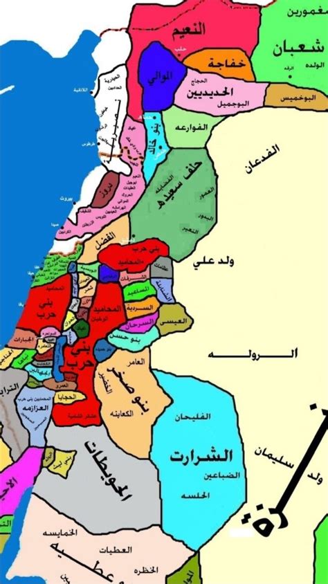 خريطة قبائل بلاد الشام