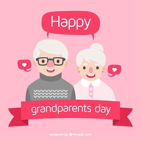 Free Vector | Cute flat grandparents day design